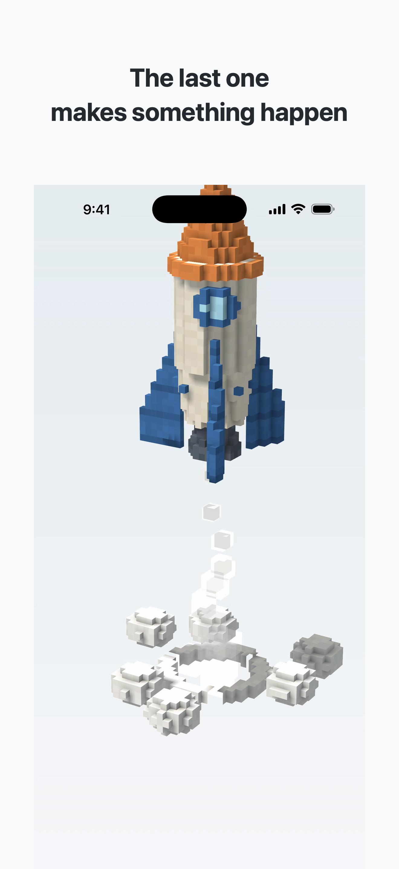 A rocket launch completion finale