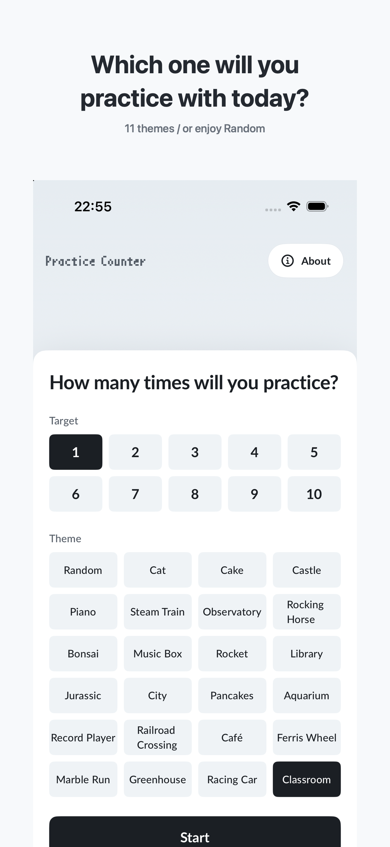 Theme selection with Random option